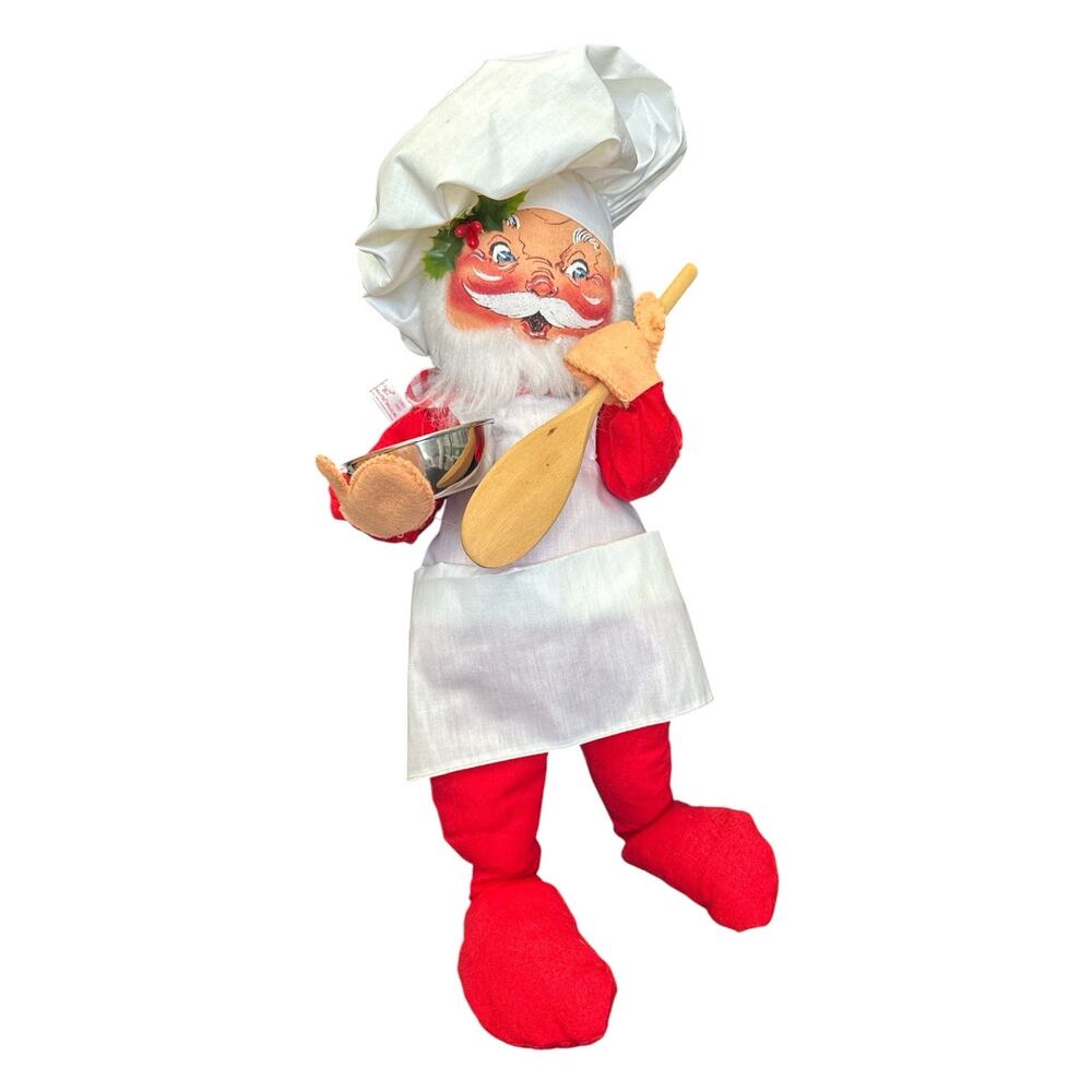 Vintage 1987 Annalee Mobilitee Cooking Santa Doll